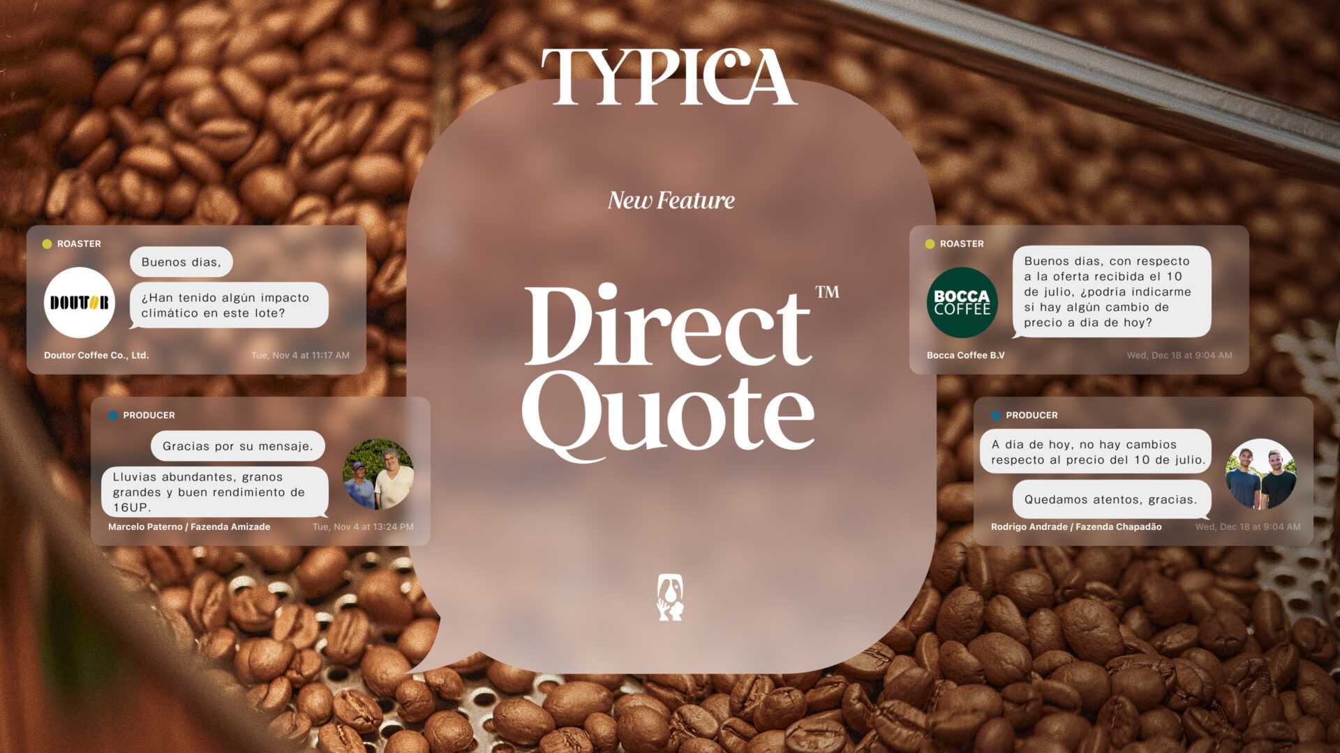 Un nuevo estándar de mercado que comienza desde Brasil — Lanzamiento de Direct Quote™, la función para solicitar cotizaciones directamente a productores | TYPICA Direct Quote™