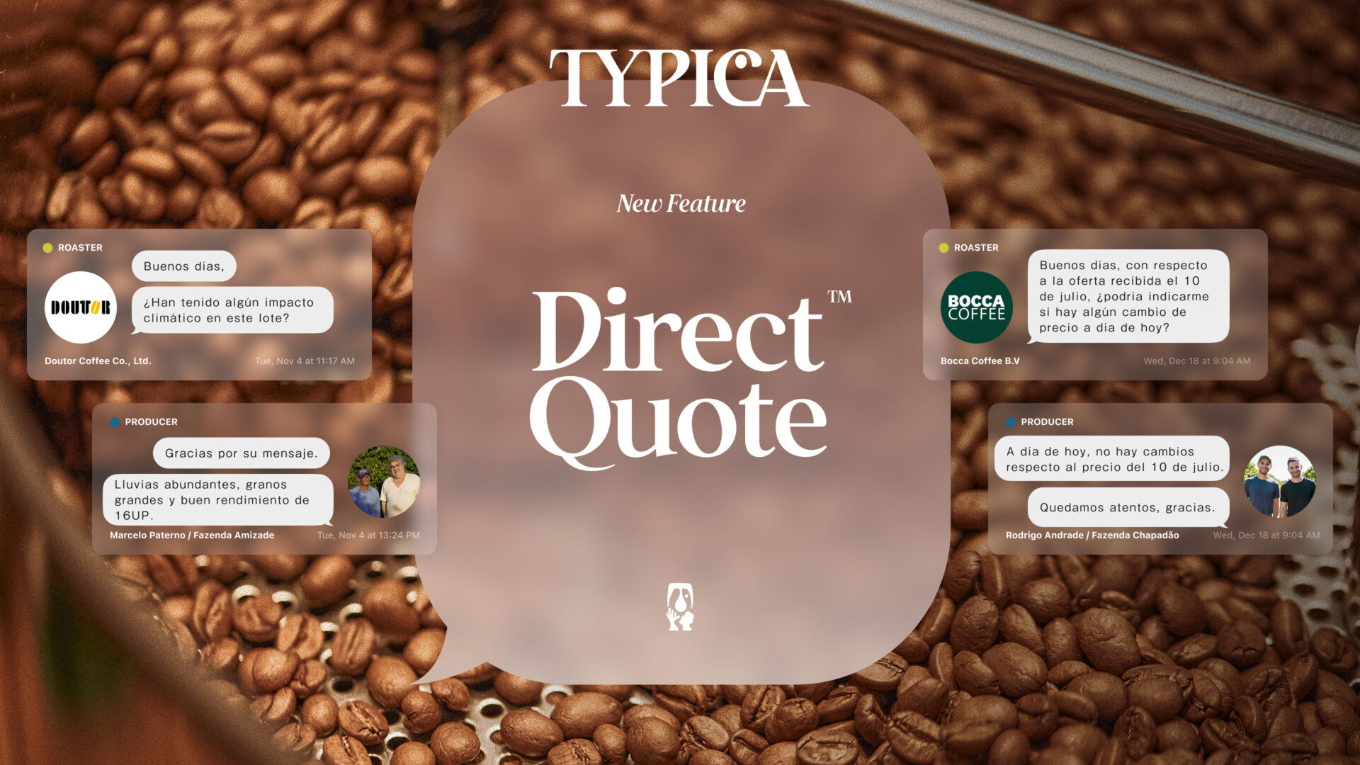 Un nuevo estándar de mercado que comienza desde Brasil — Lanzamiento de Direct Quote™, la función para solicitar cotizaciones directamente a productores | TYPICA Direct Quote™